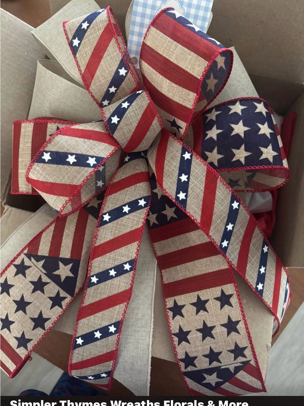 Patriotic Americana Bow Texas BowsHandmade Flag Red, Wt Blue Custom Final Sale